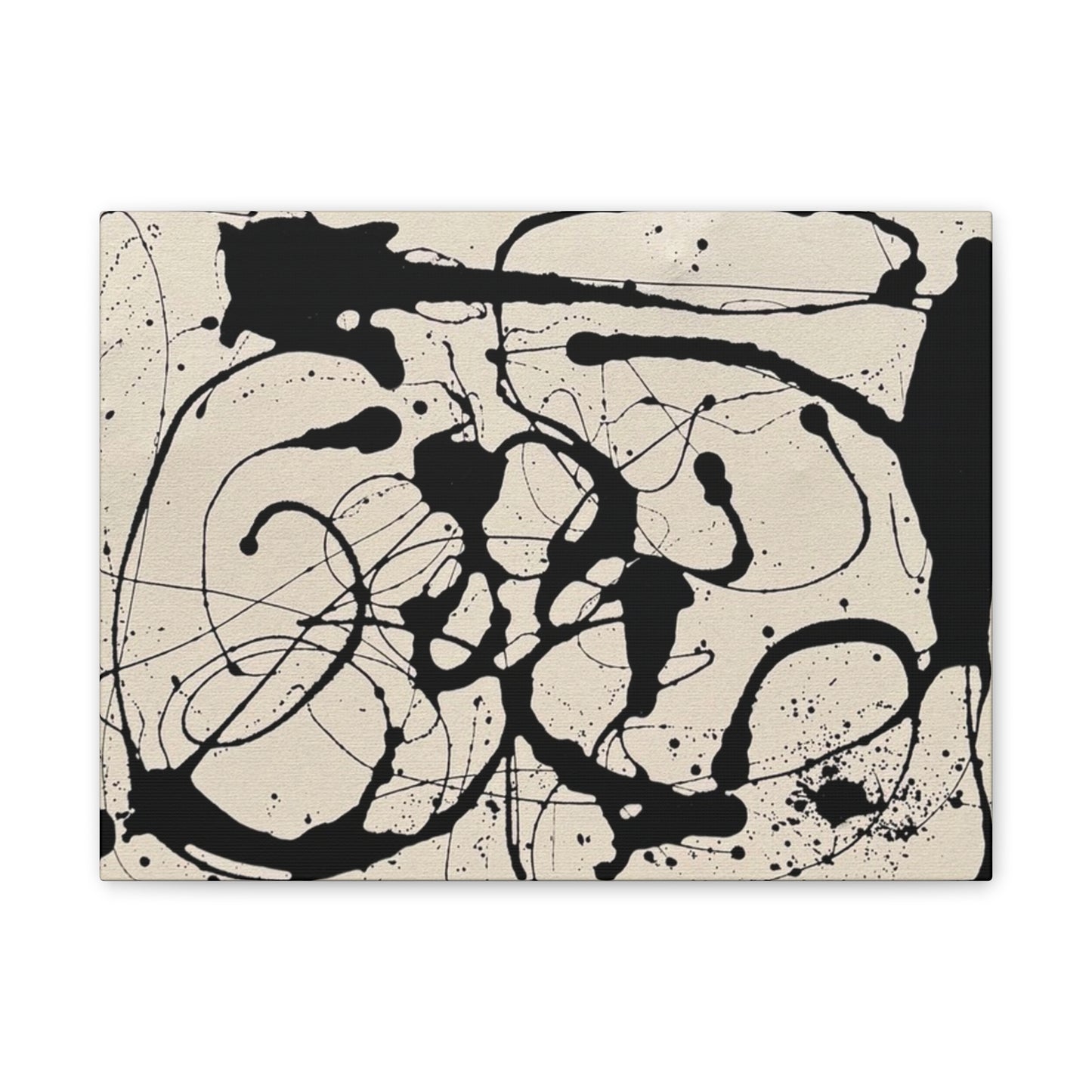 Abstract Black Ink Splash Canvas Print — Modern Drip Art