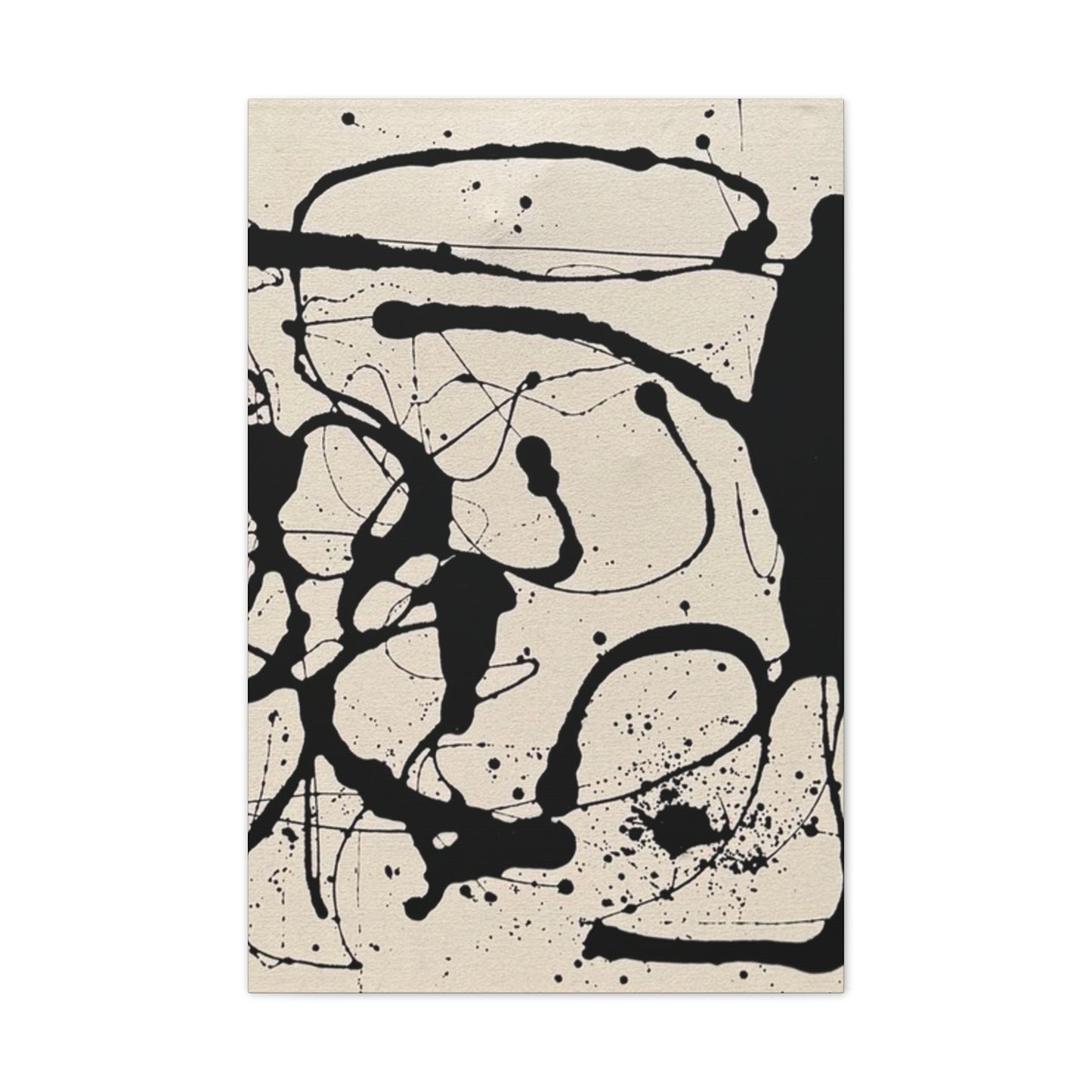 Abstract Black Ink Splash Canvas Print — Modern Drip Art