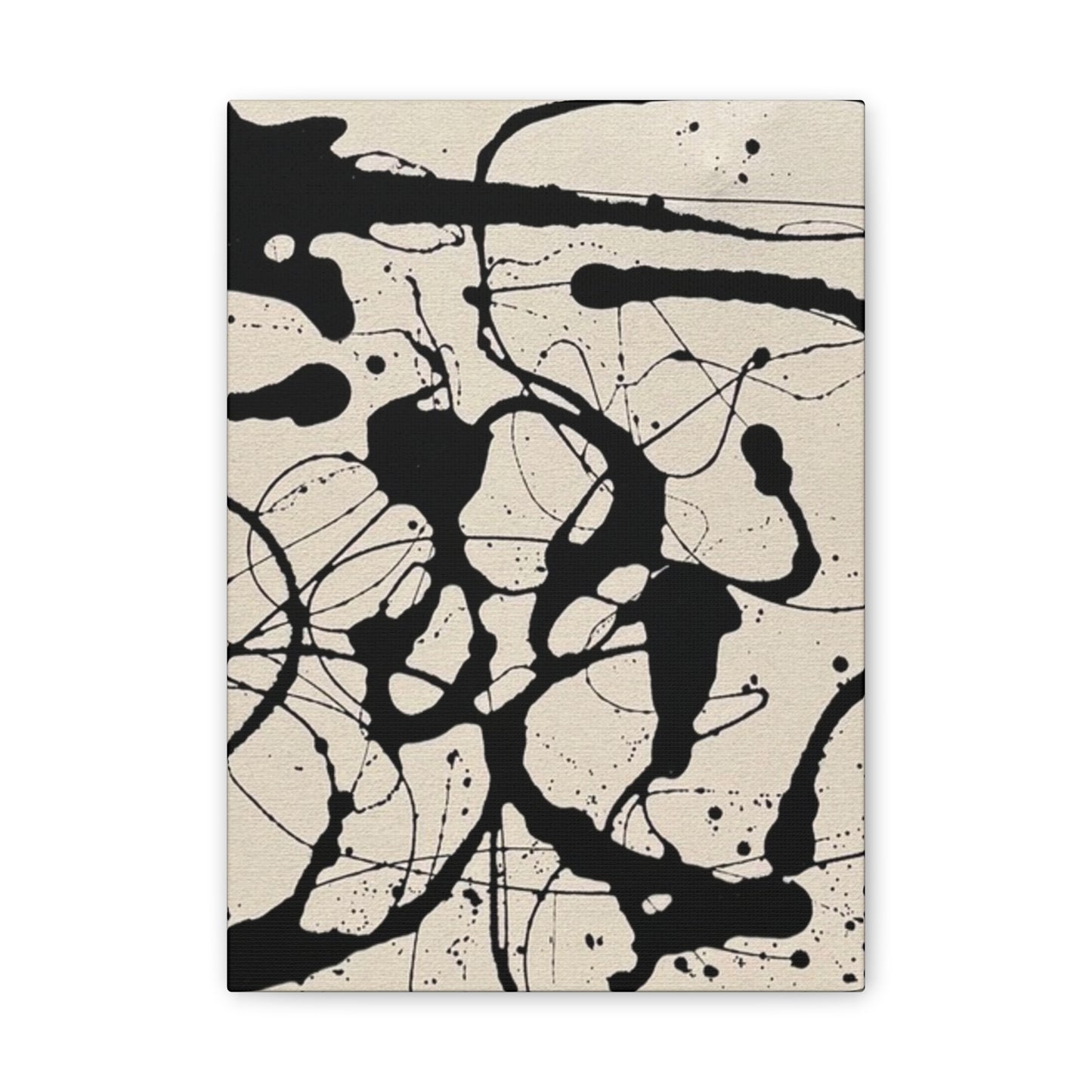 Abstract Black Ink Splash Canvas Print — Modern Drip Art