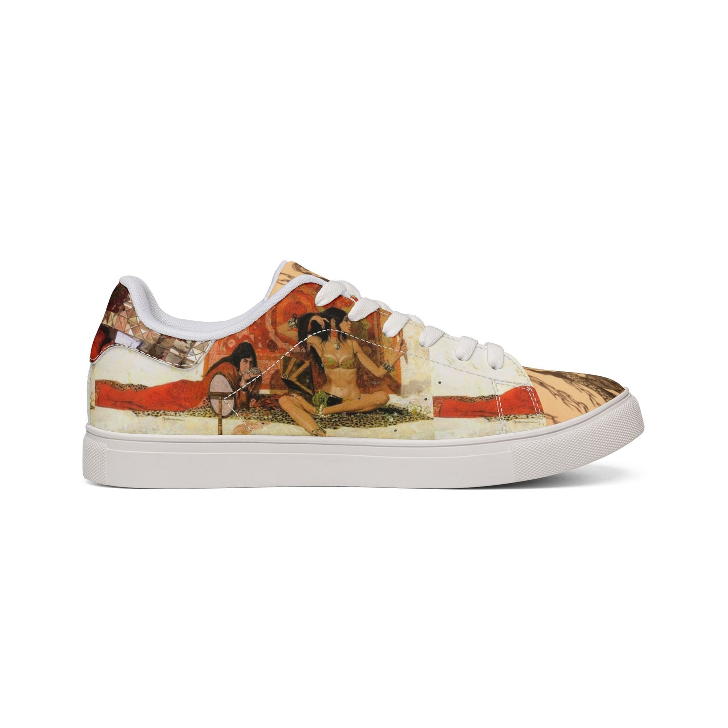 Persian Girl Red Low-Top Leather Sneakers