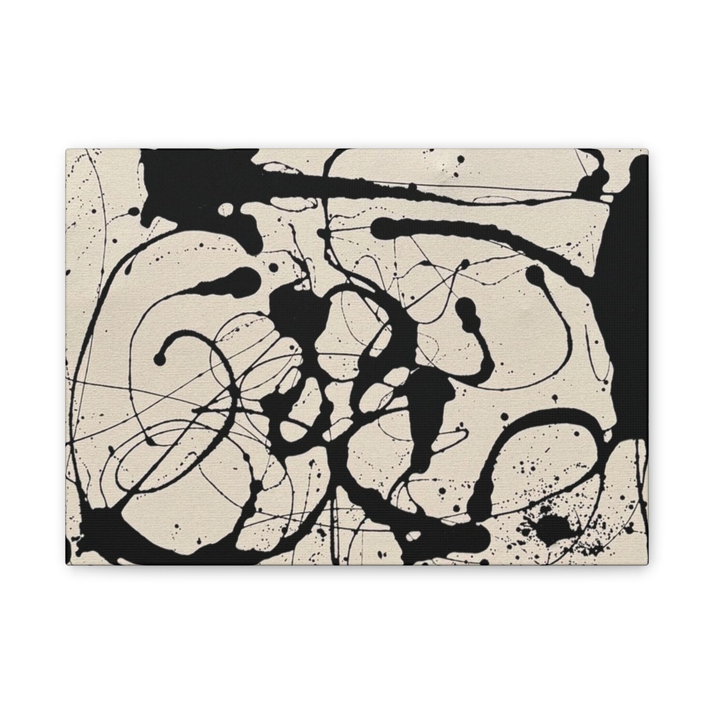 Abstract Black Ink Splash Canvas Print — Modern Drip Art