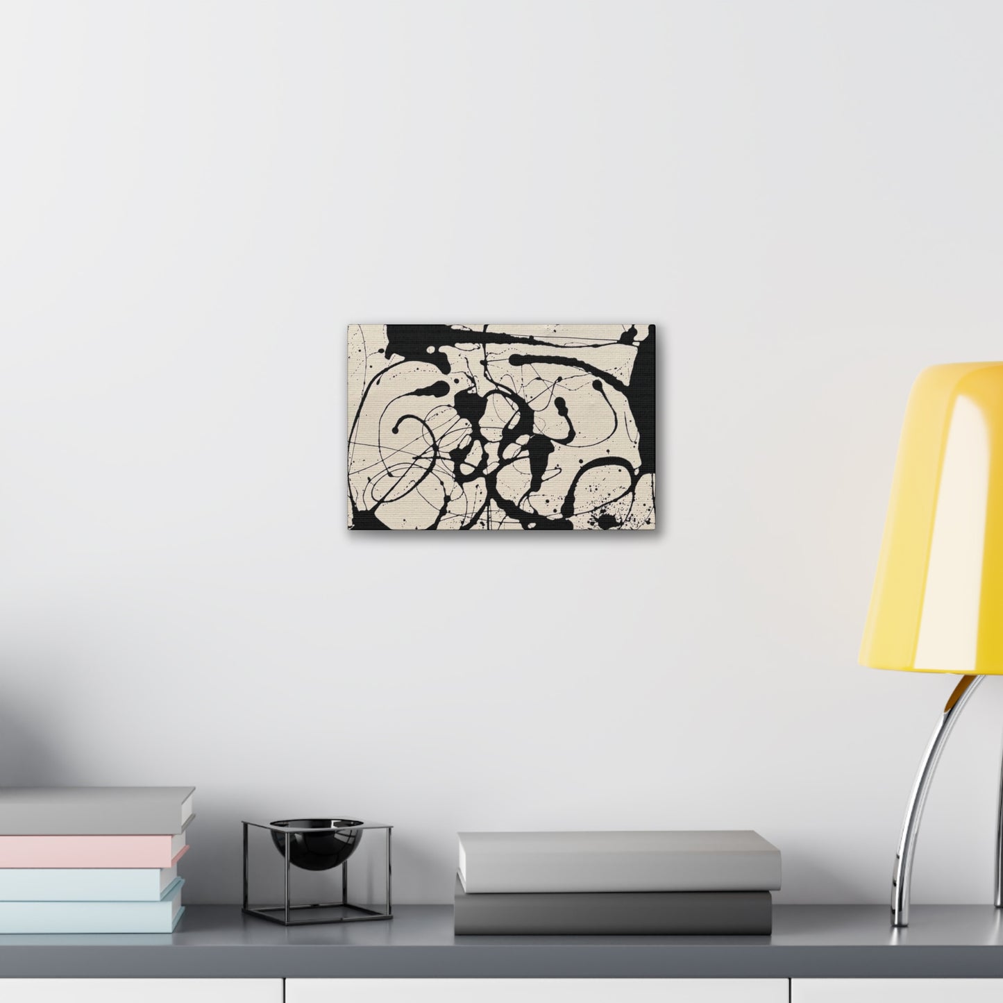 Abstract Black Ink Splash Canvas Print — Modern Drip Art