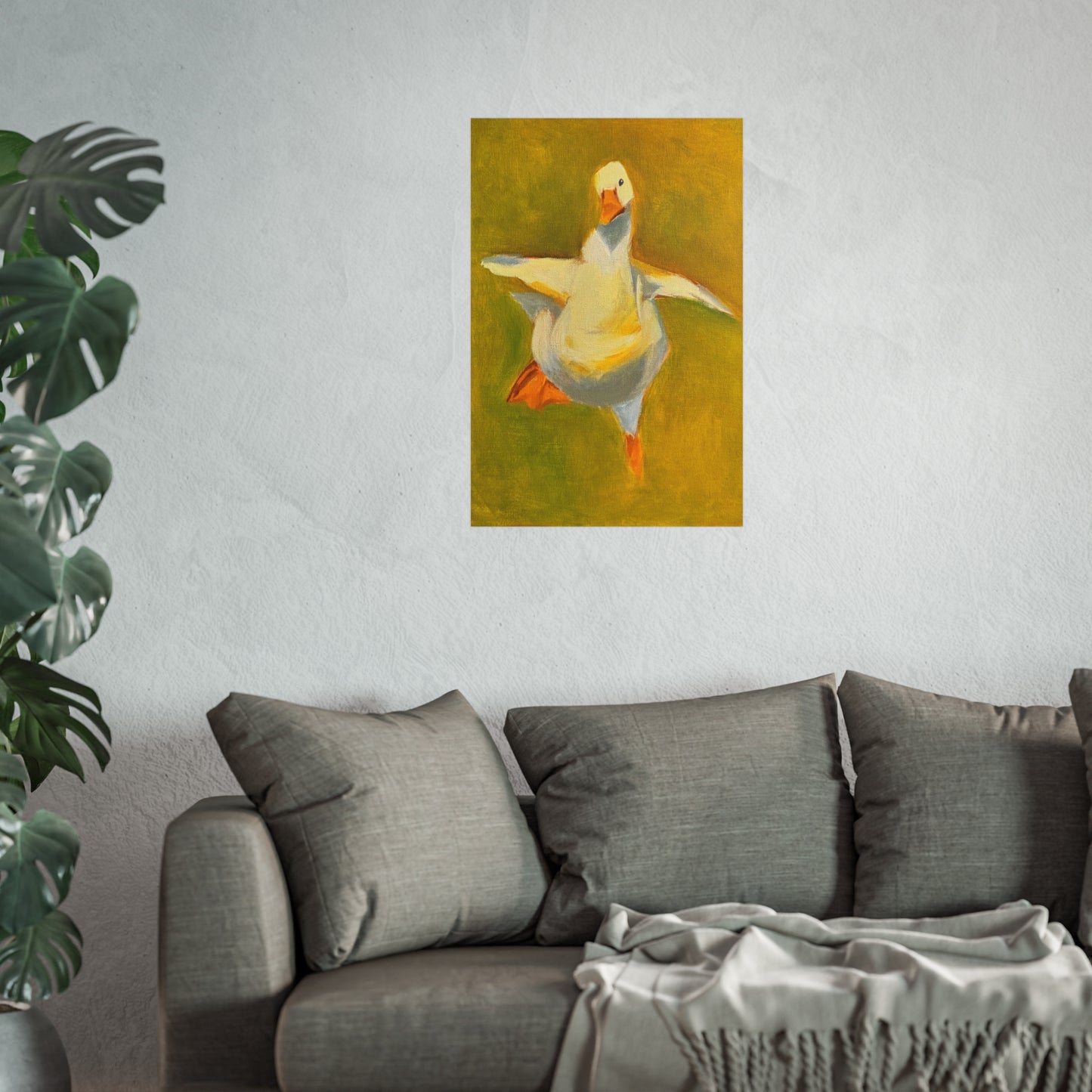Fine Art Poster — Playful Dancing Goose Painting Print
