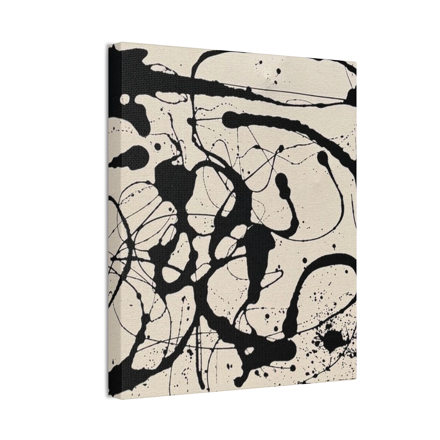 Abstract Black Ink Splash Canvas Print — Modern Drip Art