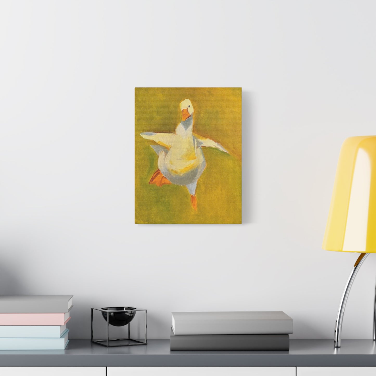 Whimsical Dancing Goose Matte Canvas Wall Art