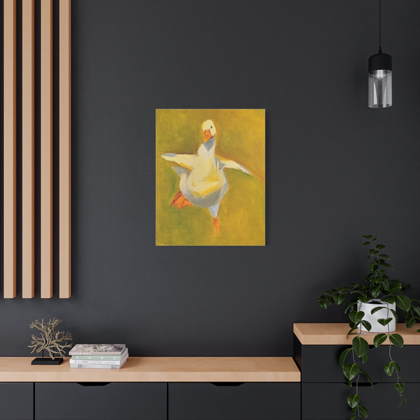 Whimsical Dancing Goose Matte Canvas Wall Art