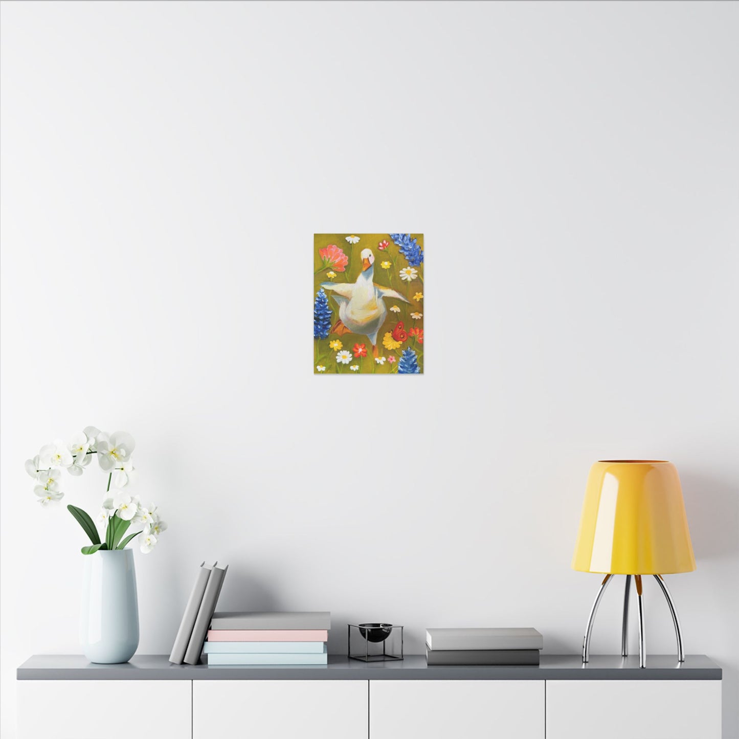 Dancing Duck Floral Canvas Wall Art — Whimsical Decor