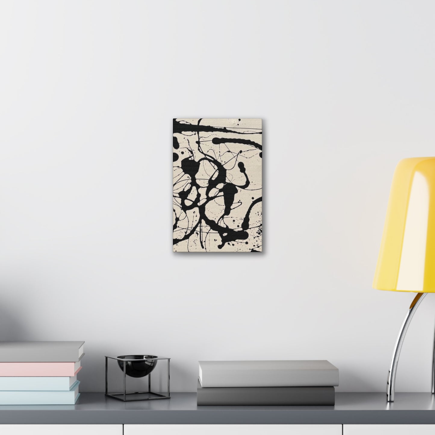 Abstract Black Ink Splash Canvas Print — Modern Drip Art