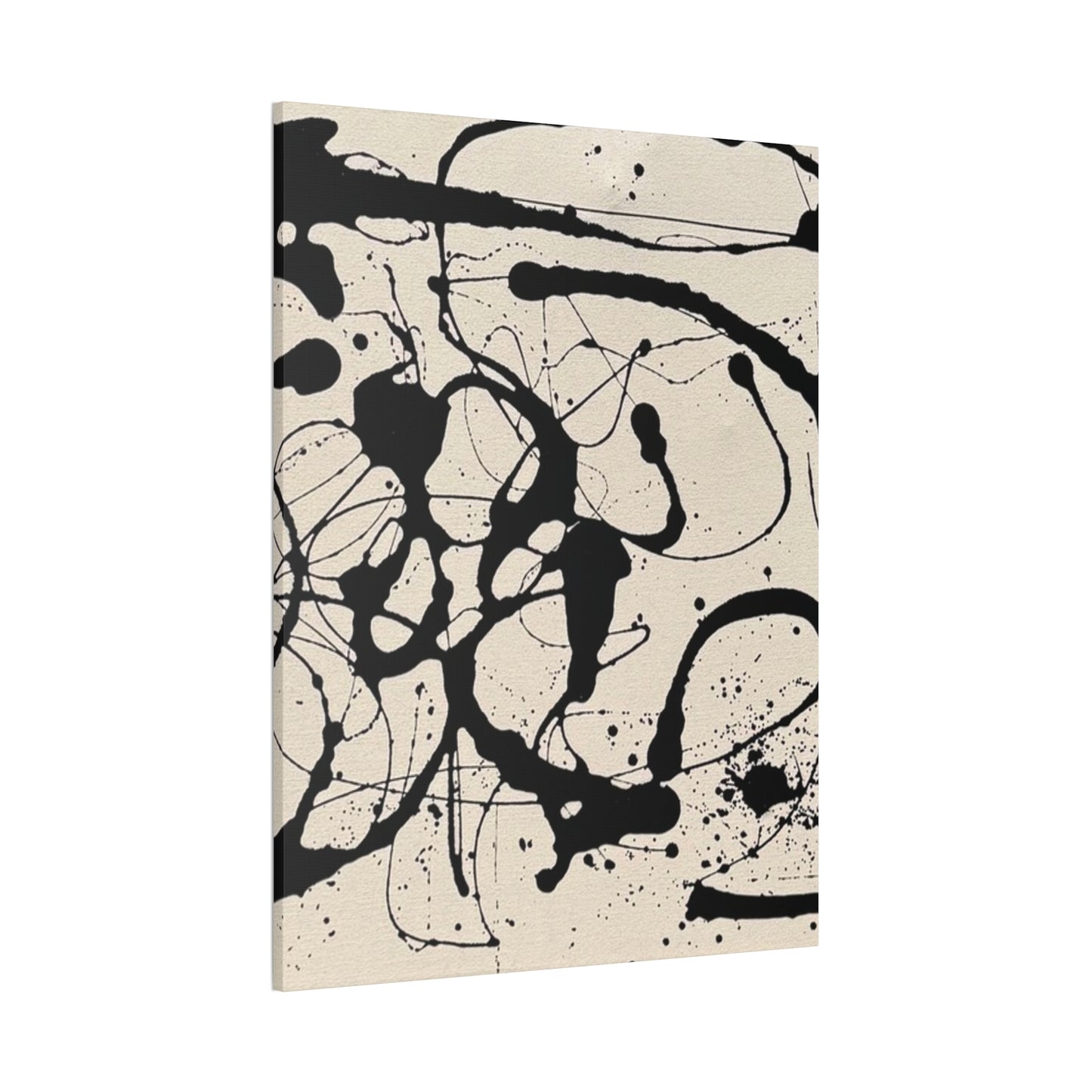 Abstract Black Ink Splash Canvas Print — Modern Drip Art