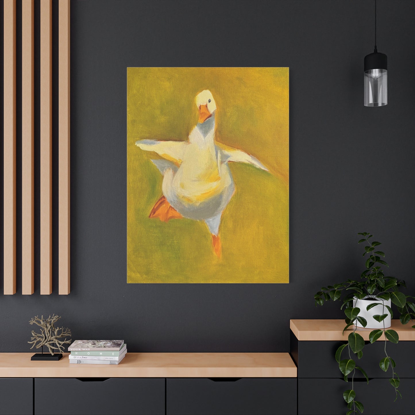 Whimsical Dancing Goose Matte Canvas Wall Art