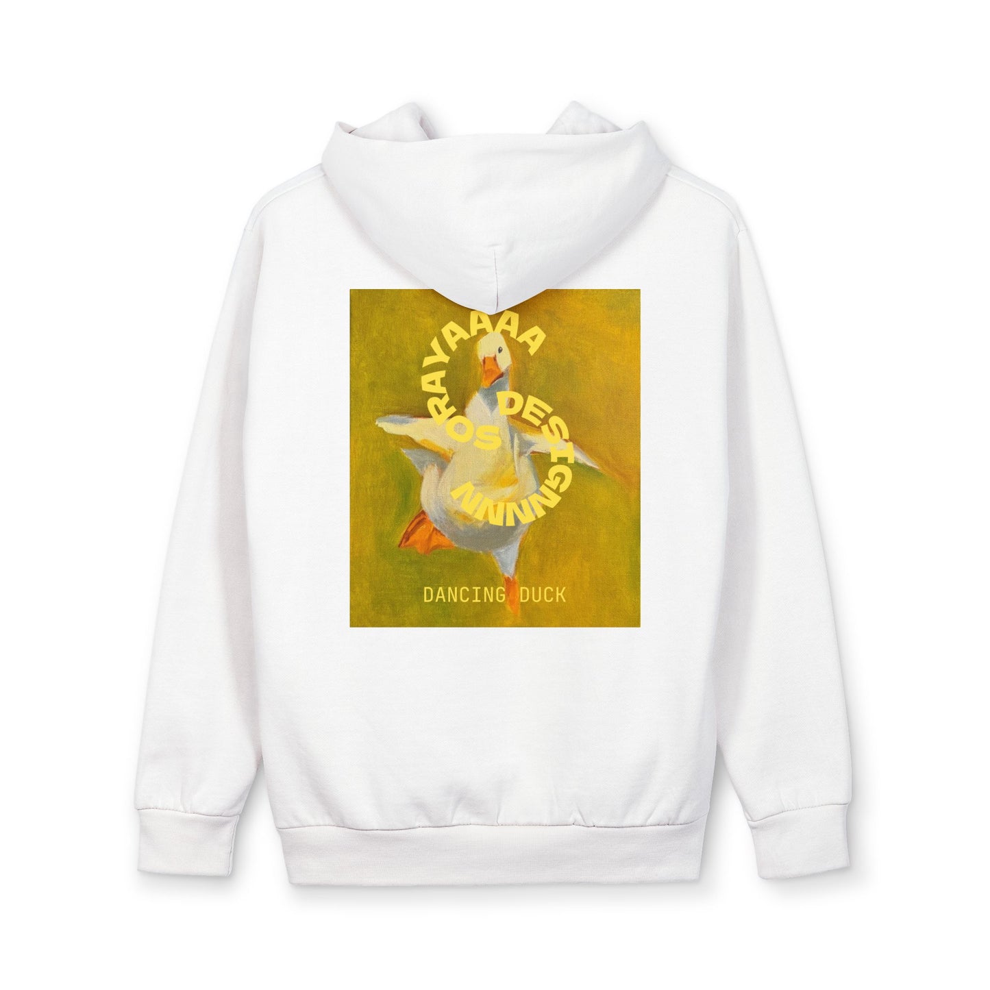 Dancing Duck Hoodie – Whimsical Floral Duck Graphic Pullover