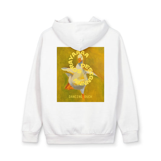 Dancing Duck Hoodie – Whimsical Floral Duck Graphic Pullover