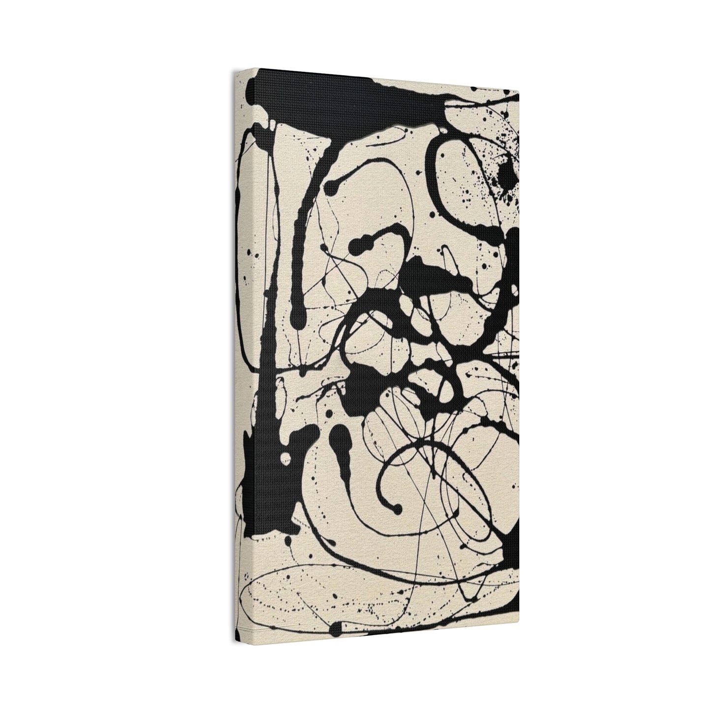 Abstract Black Ink Splash Canvas Print — Modern Drip Art