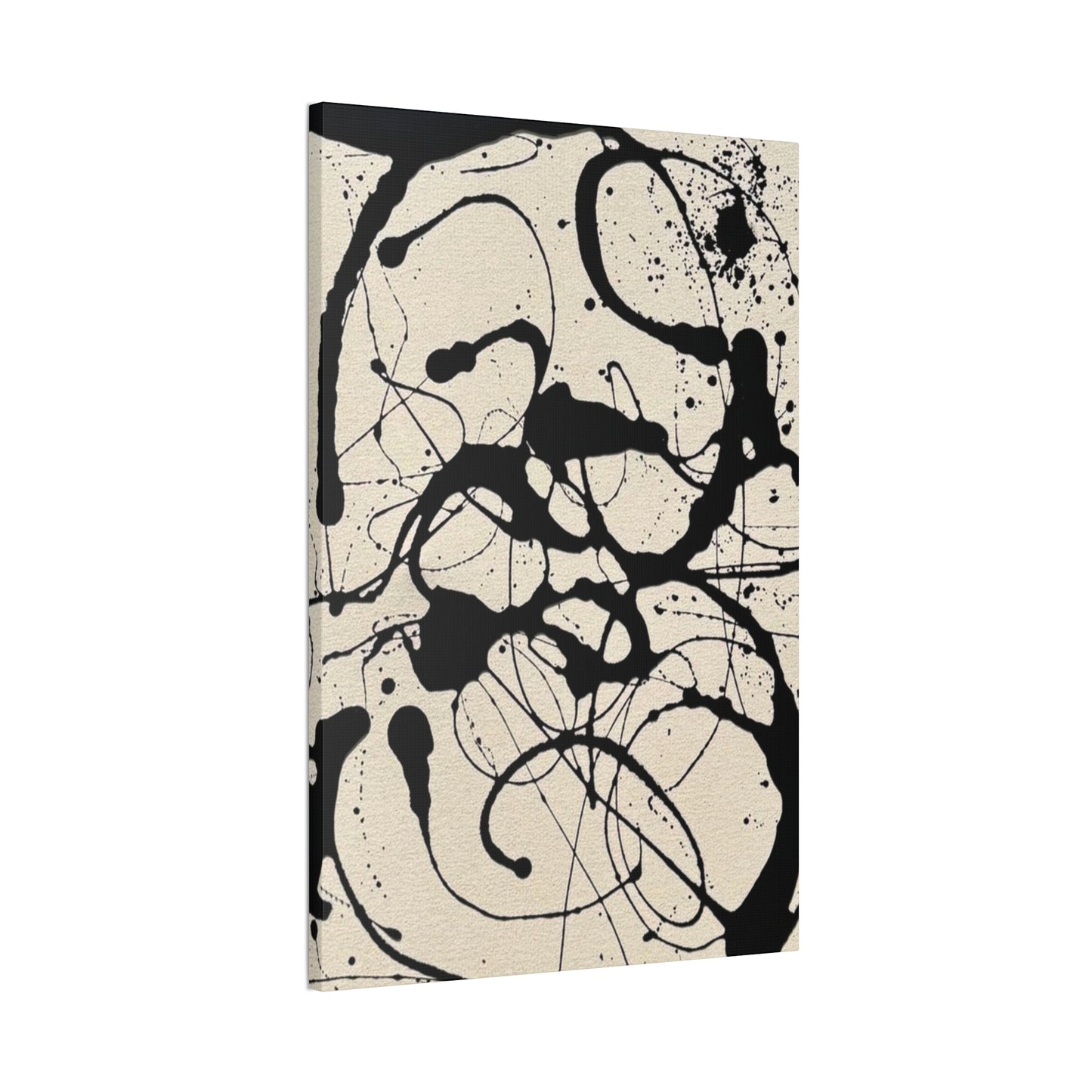 Abstract Black Ink Splash Canvas Print — Modern Drip Art