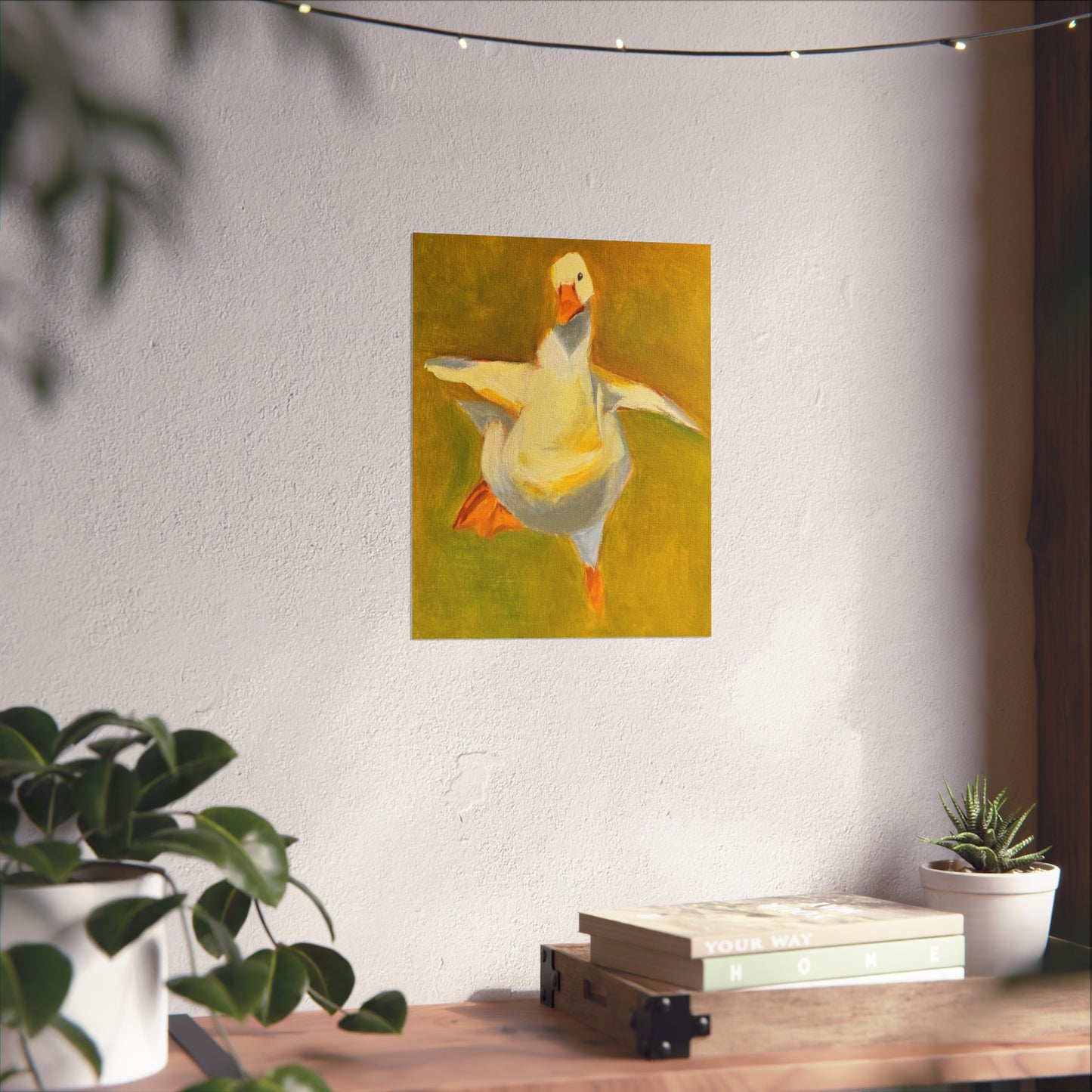 Fine Art Poster — Playful Dancing Goose Painting Print