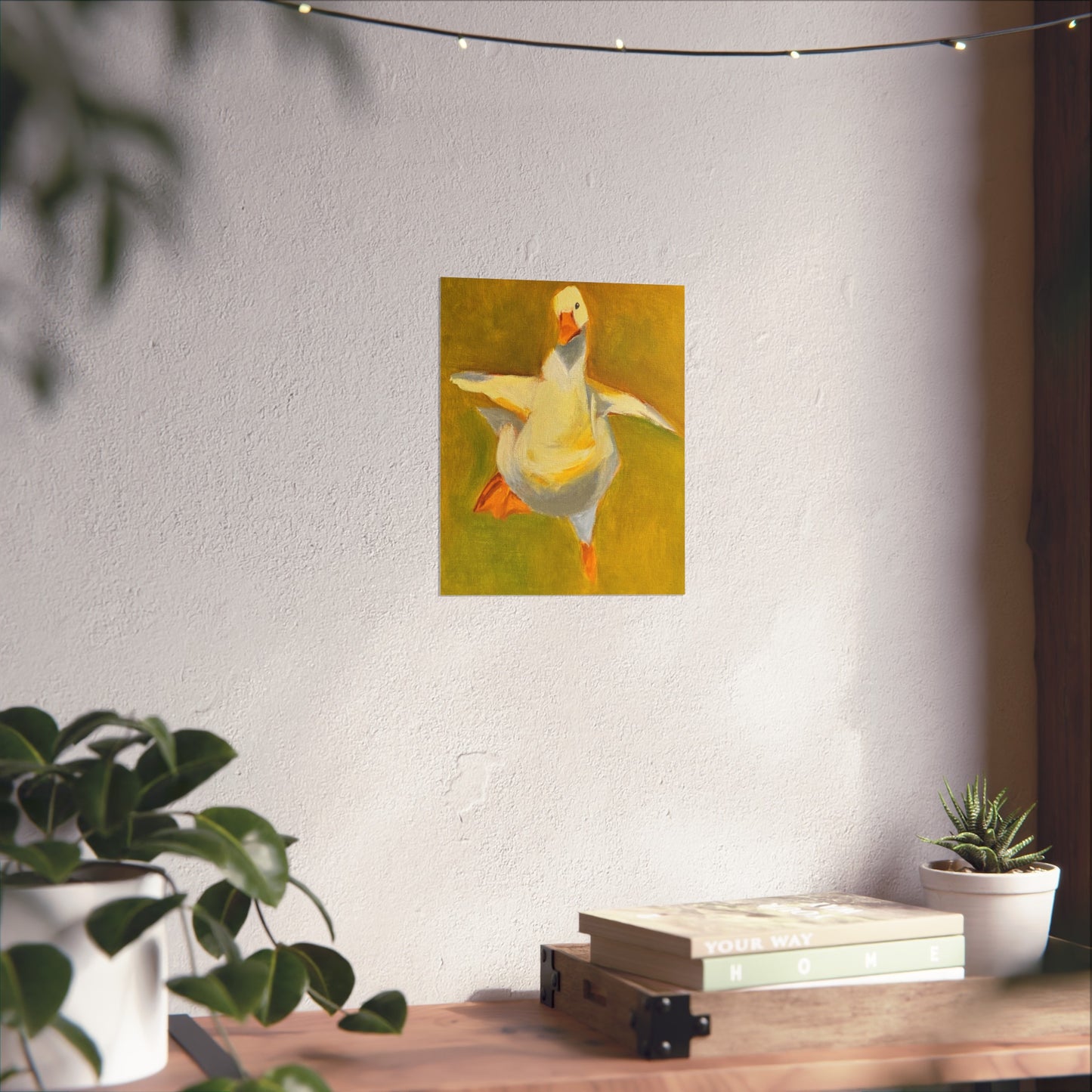 Fine Art Poster — Playful Dancing Goose Painting Print