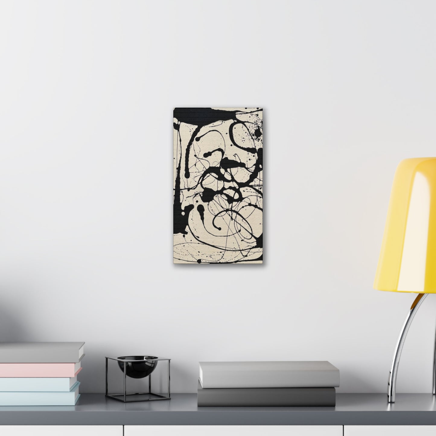 Abstract Black Ink Splash Canvas Print — Modern Drip Art