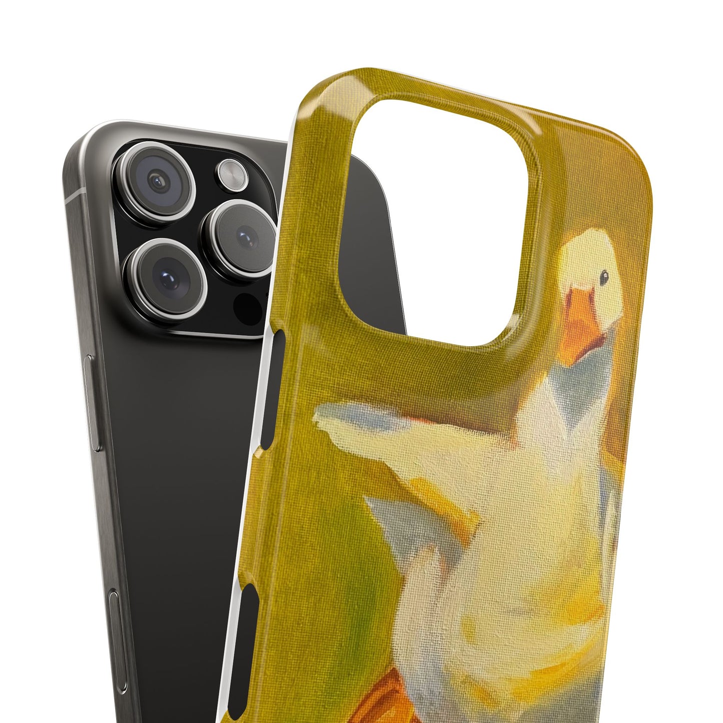 Cute Duck Illustration Slim Phone Case — Whimsical Farm Animal iPhone Cover