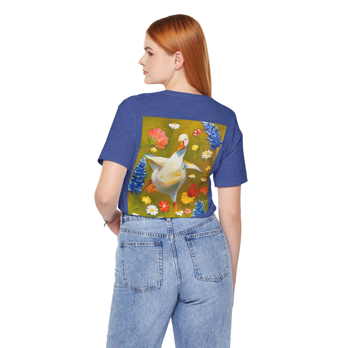 Dancing Duck Floral Tee — Whimsical Vintage-Style Goose T-Shirt