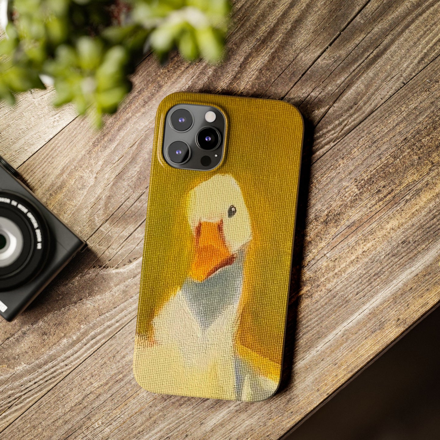 Cute Duck Illustration Slim Phone Case — Whimsical Farm Animal iPhone Cover