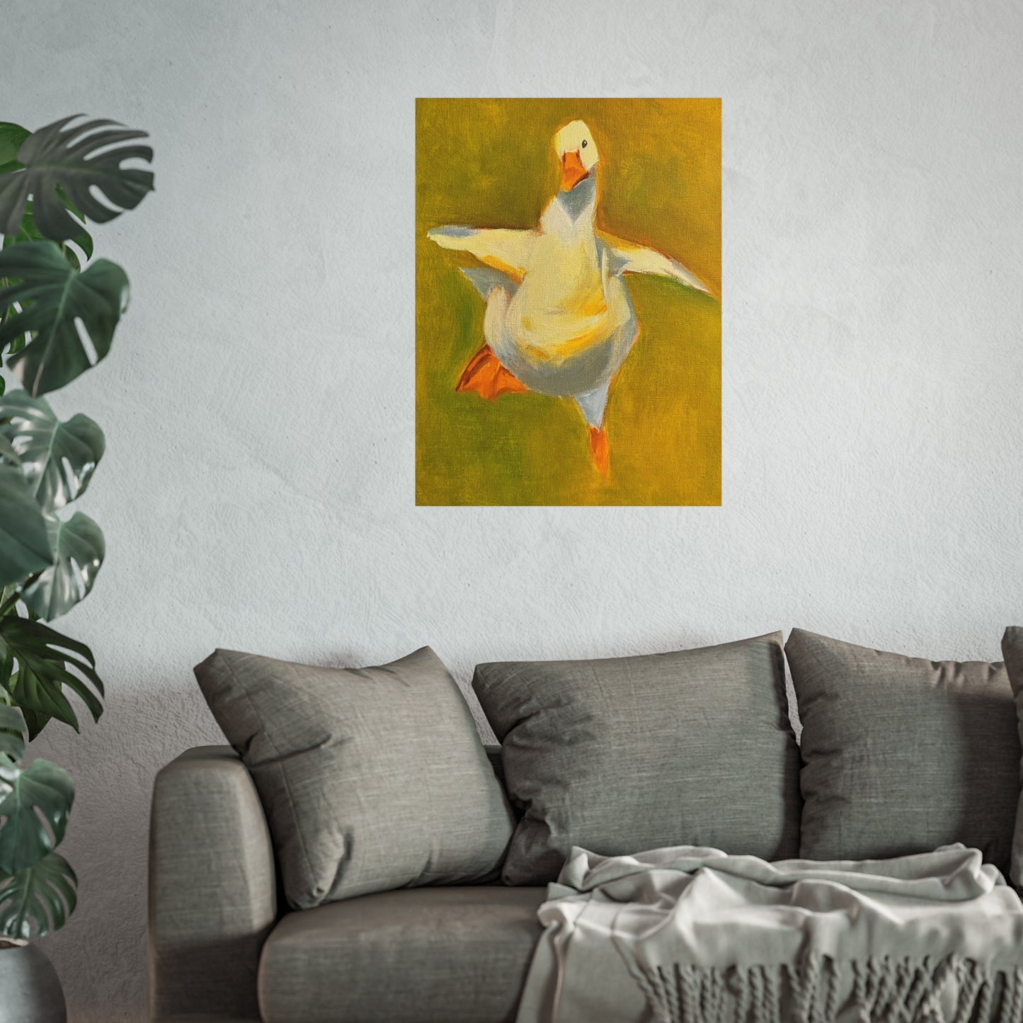 Fine Art Poster — Playful Dancing Goose Painting Print