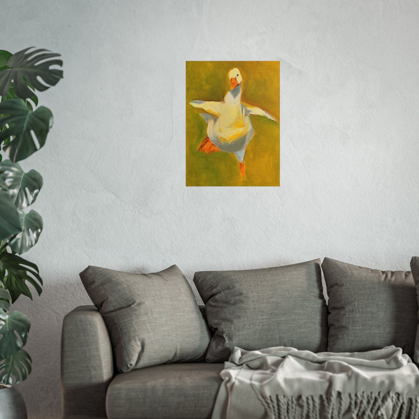 Fine Art Poster — Playful Dancing Goose Painting Print