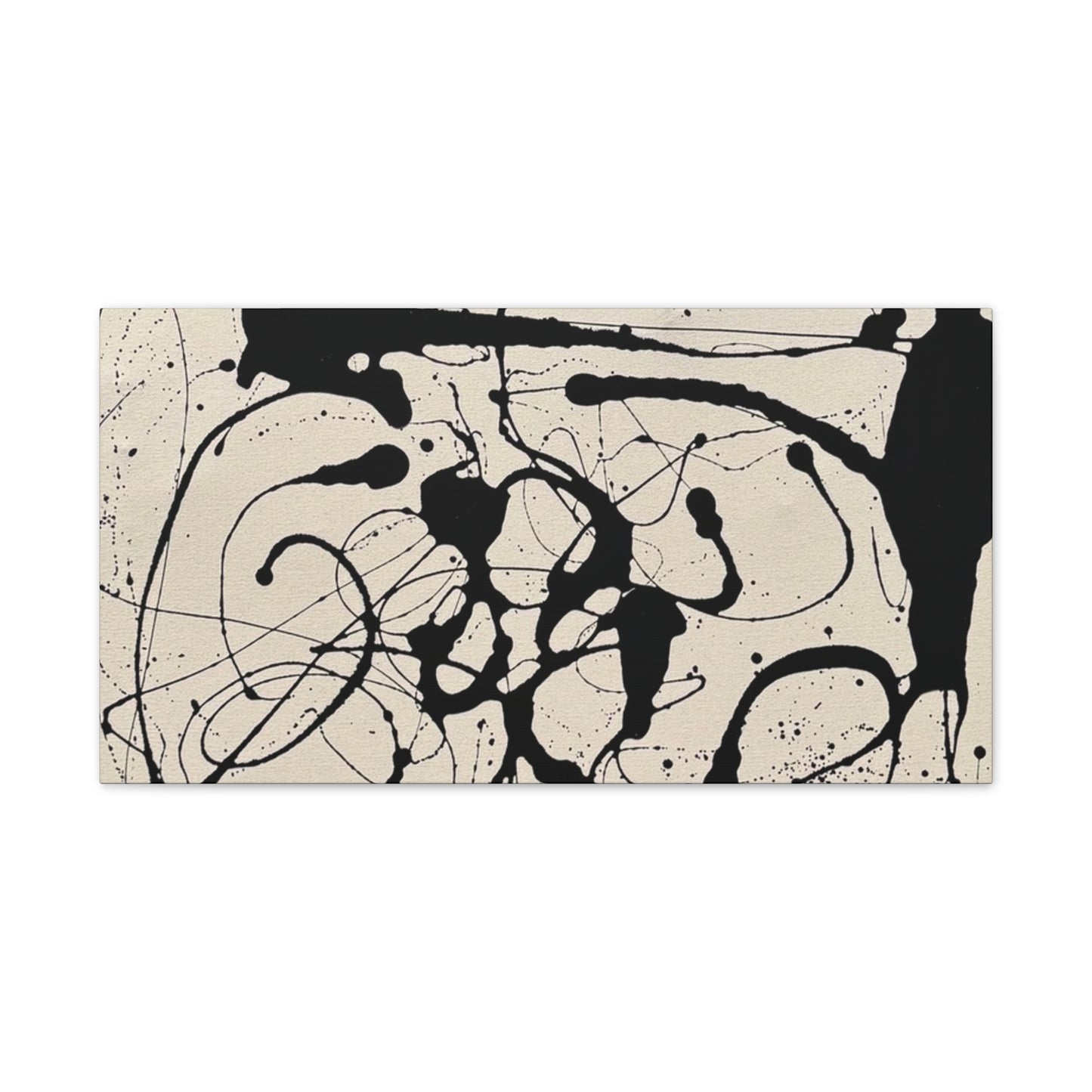 Abstract Black Ink Splash Canvas Print — Modern Drip Art