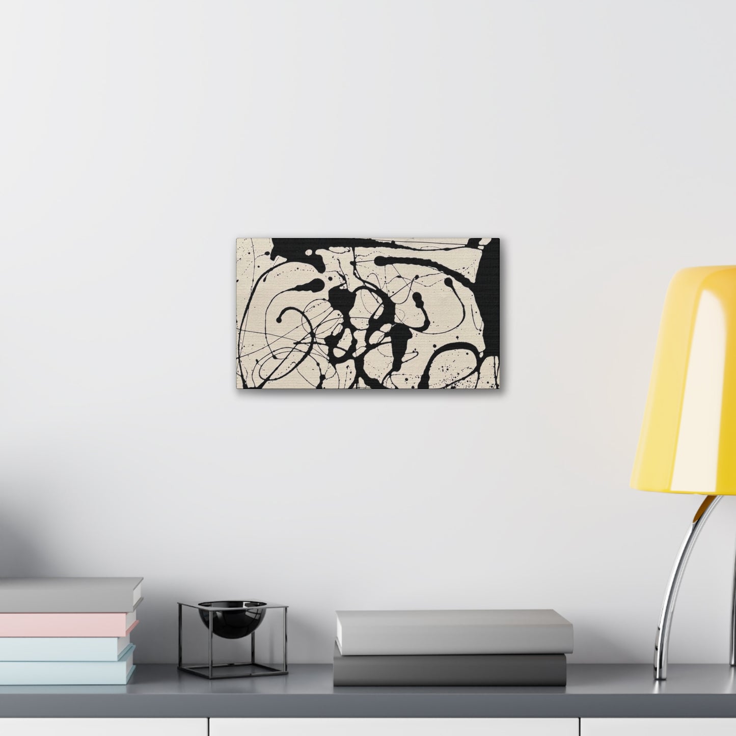 Abstract Black Ink Splash Canvas Print — Modern Drip Art