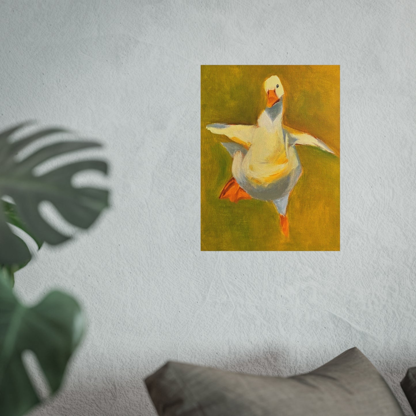Fine Art Poster — Playful Dancing Goose Painting Print