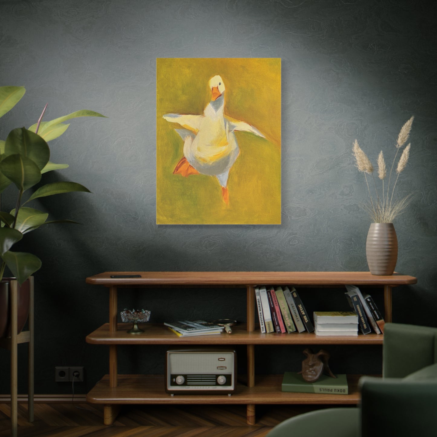 Whimsical Dancing Goose Matte Canvas Wall Art