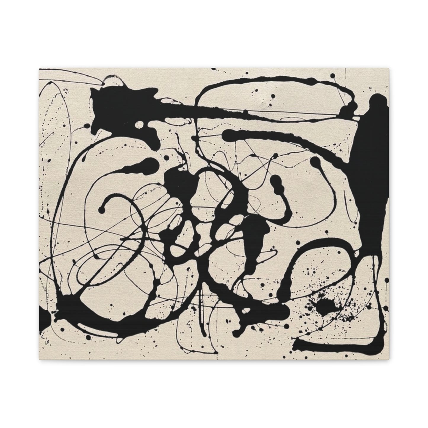 Abstract Black Ink Splash Canvas Print — Modern Drip Art