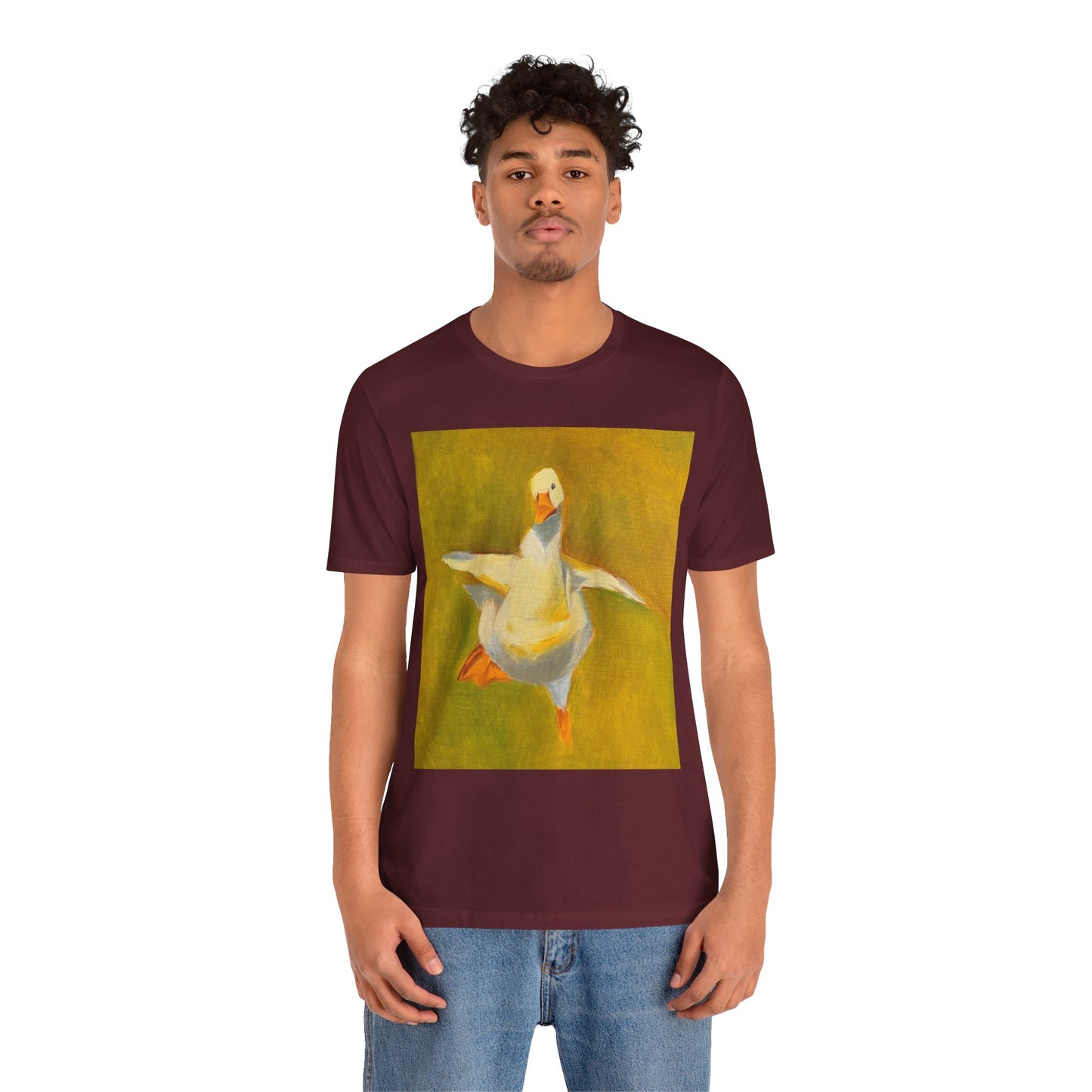 Dancing Duck Floral Tee — Whimsical Vintage-Style Goose T-Shirt
