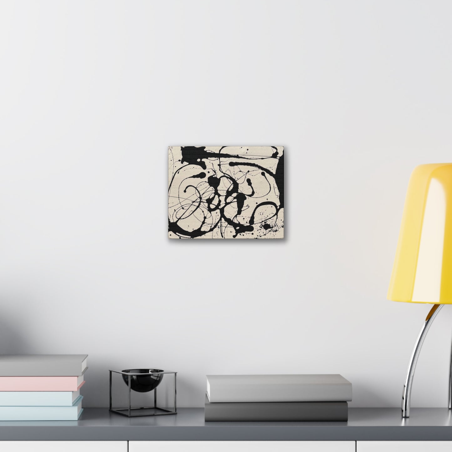 Abstract Black Ink Splash Canvas Print — Modern Drip Art