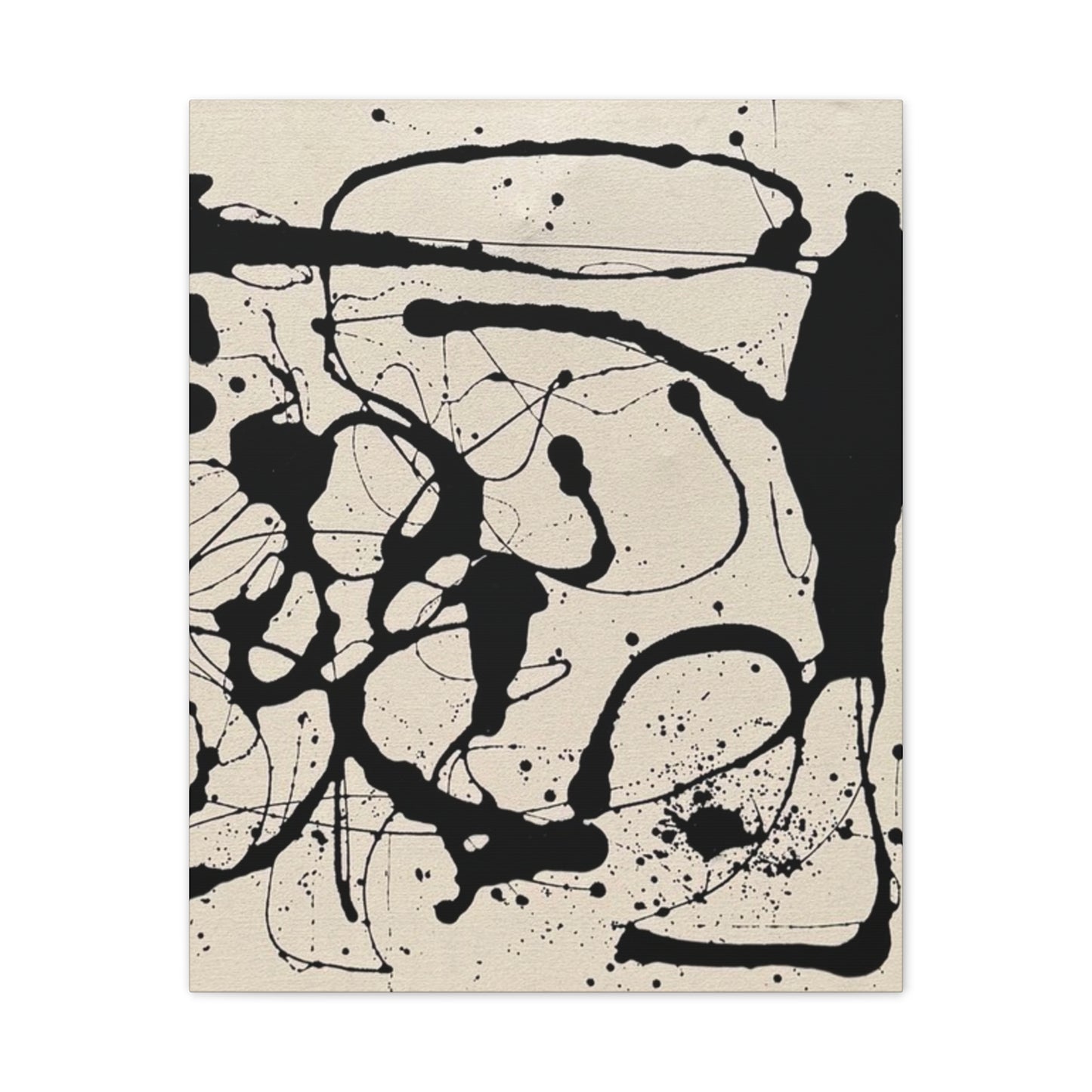 Abstract Black Ink Splash Canvas Print — Modern Drip Art