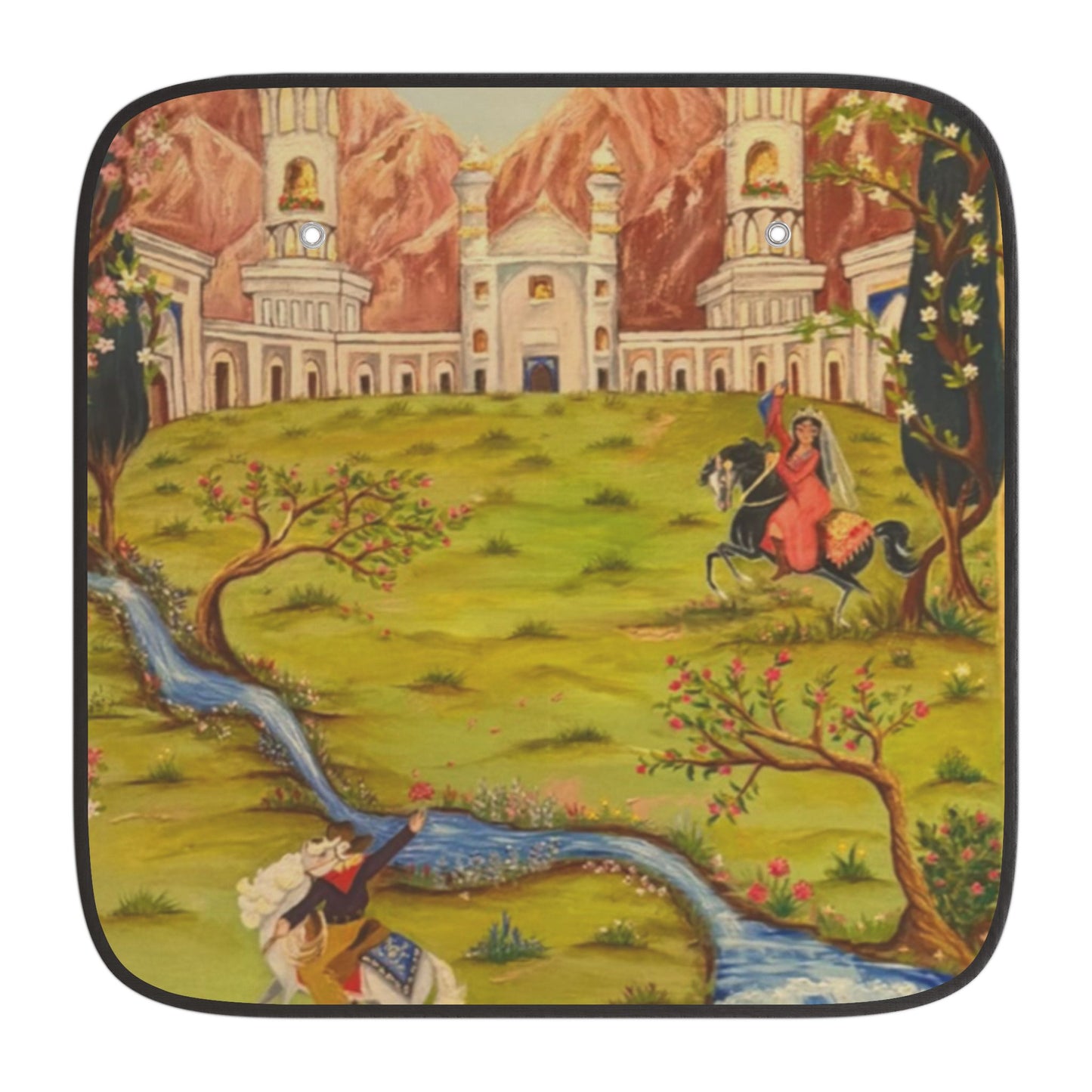 Vintage Persian Miniature Car Sun Shade — Scenic Palace Sunshade