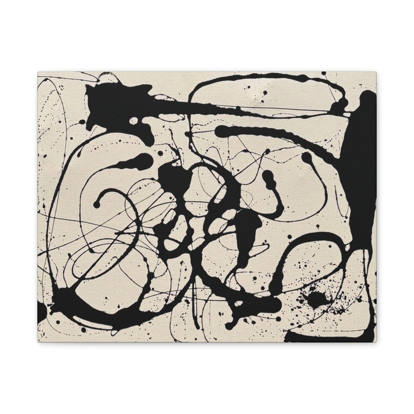 Abstract Black Ink Splash Canvas Print — Modern Drip Art