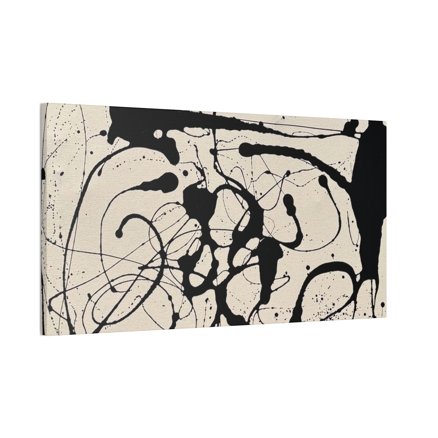 Abstract Black Ink Splash Canvas Print — Modern Drip Art