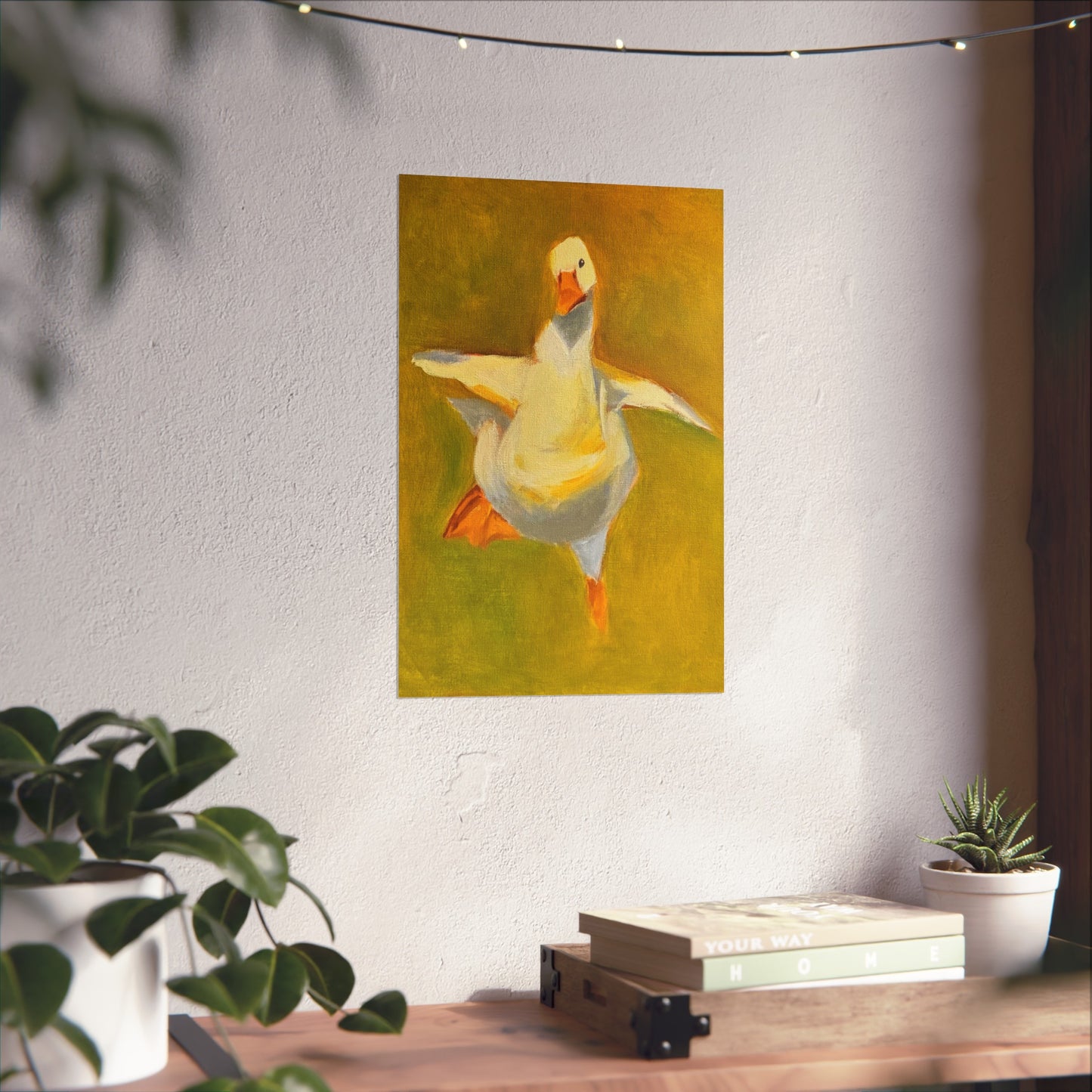 Fine Art Poster — Playful Dancing Goose Painting Print