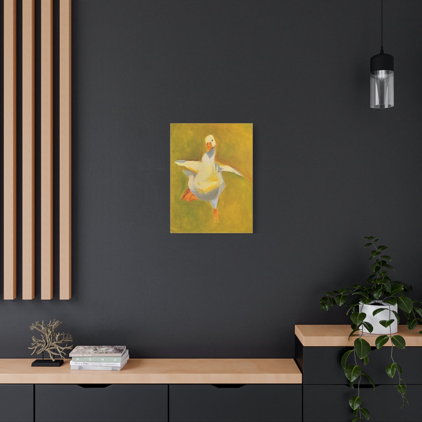 Whimsical Dancing Goose Matte Canvas Wall Art