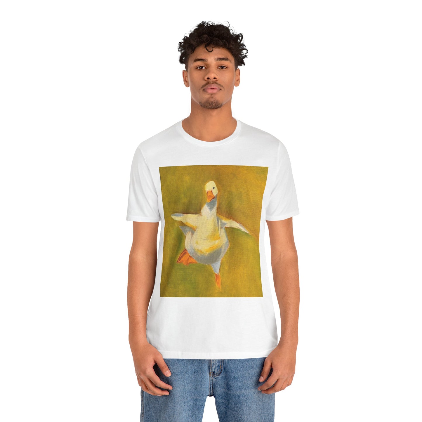 Dancing Duck Floral Tee — Whimsical Vintage-Style Goose T-Shirt
