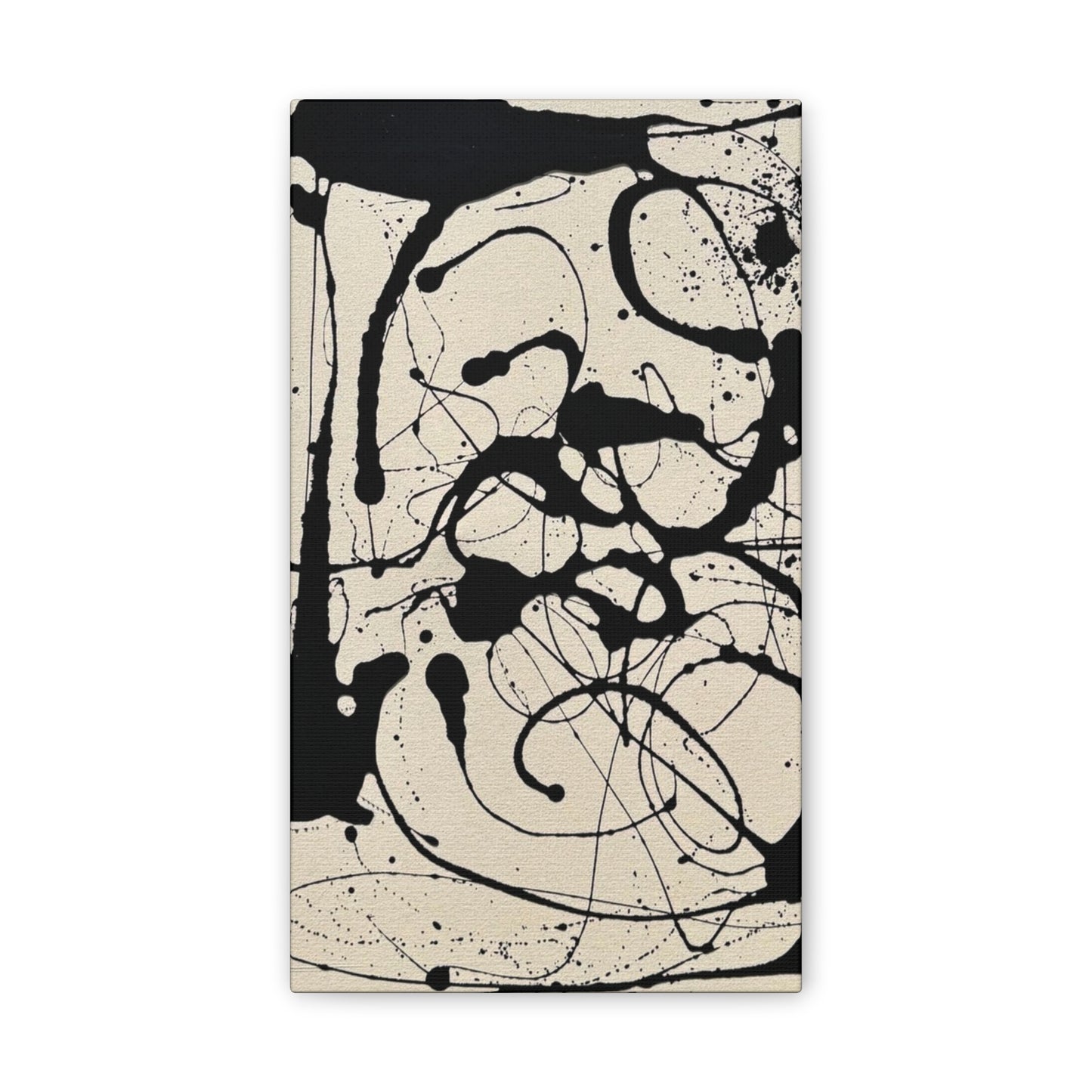 Abstract Black Ink Splash Canvas Print — Modern Drip Art