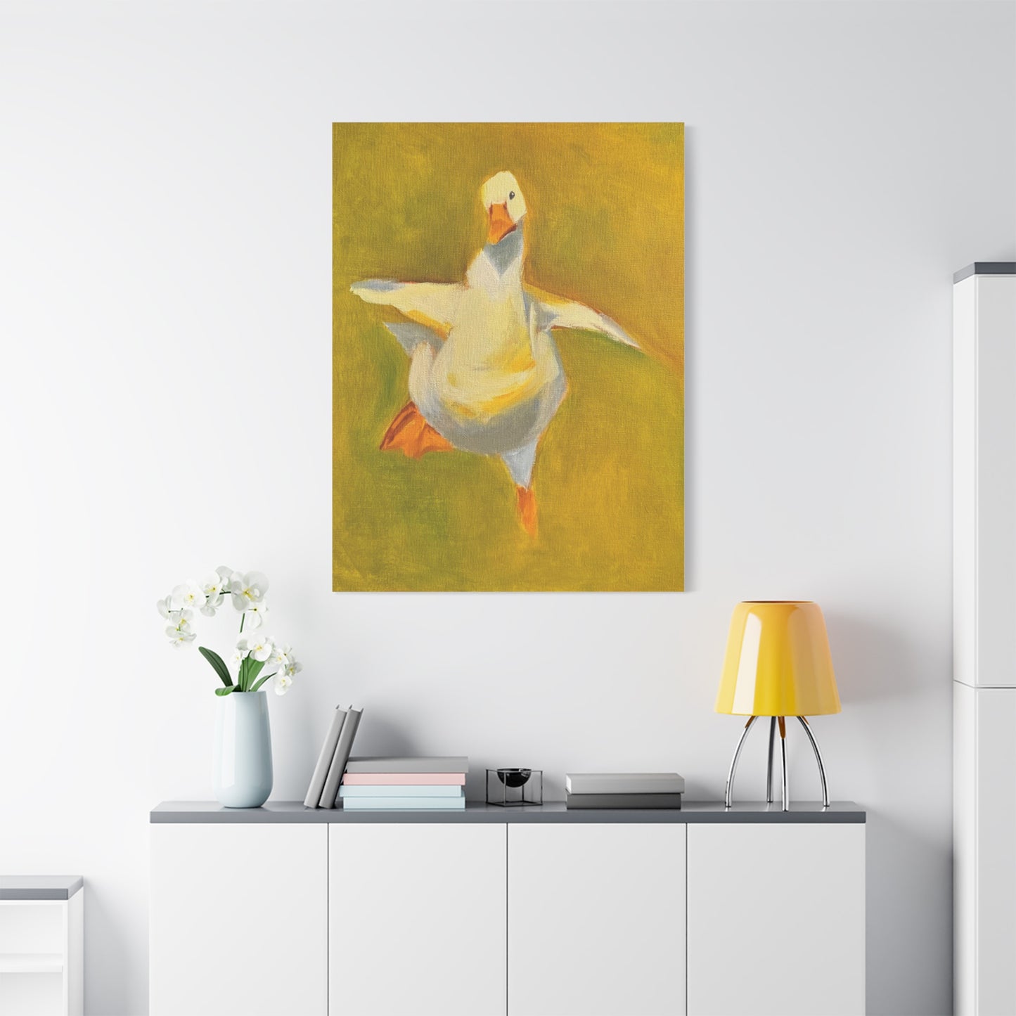 Whimsical Dancing Goose Matte Canvas Wall Art