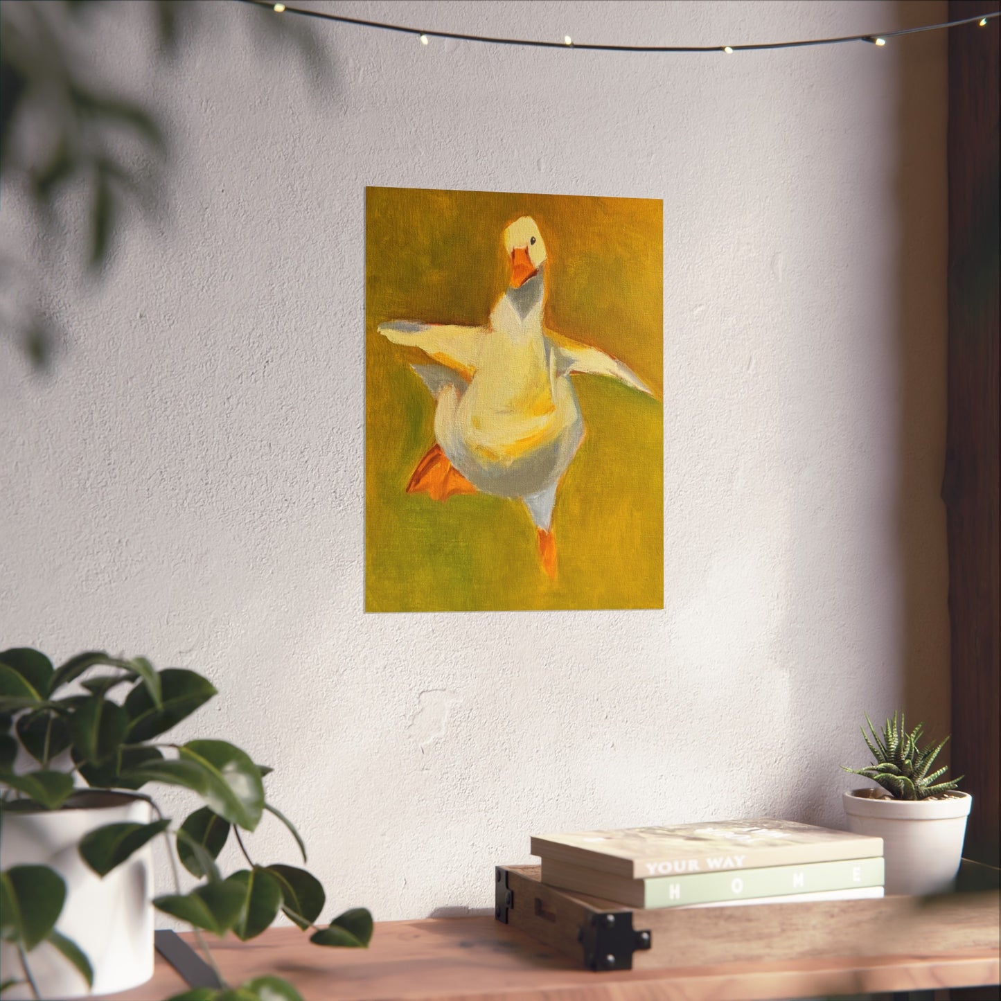 Fine Art Poster — Playful Dancing Goose Painting Print