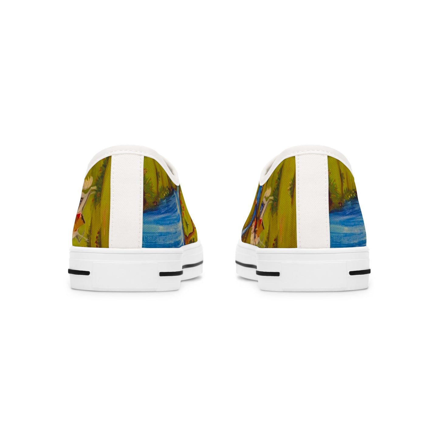 Low Top Sneakers — Vintage Storybook Castle Print for Women
