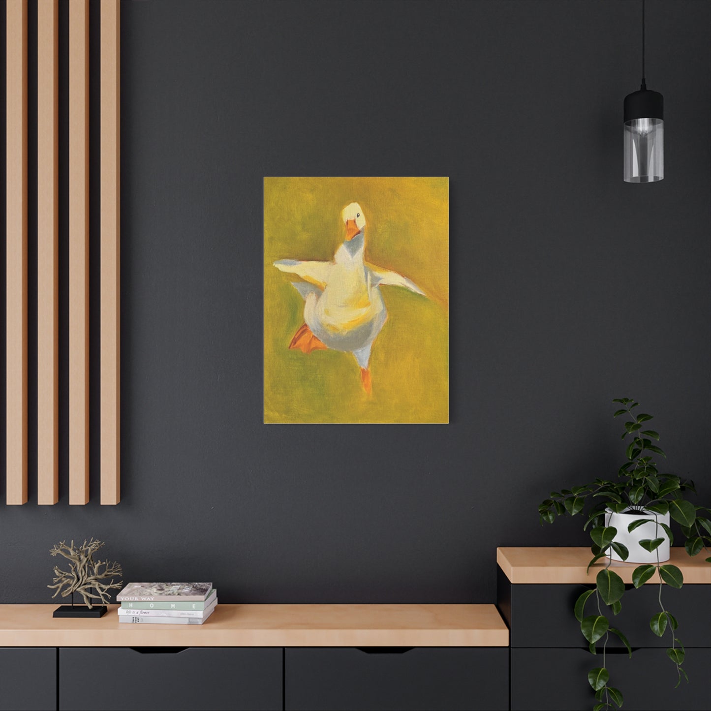 Whimsical Dancing Goose Matte Canvas Wall Art