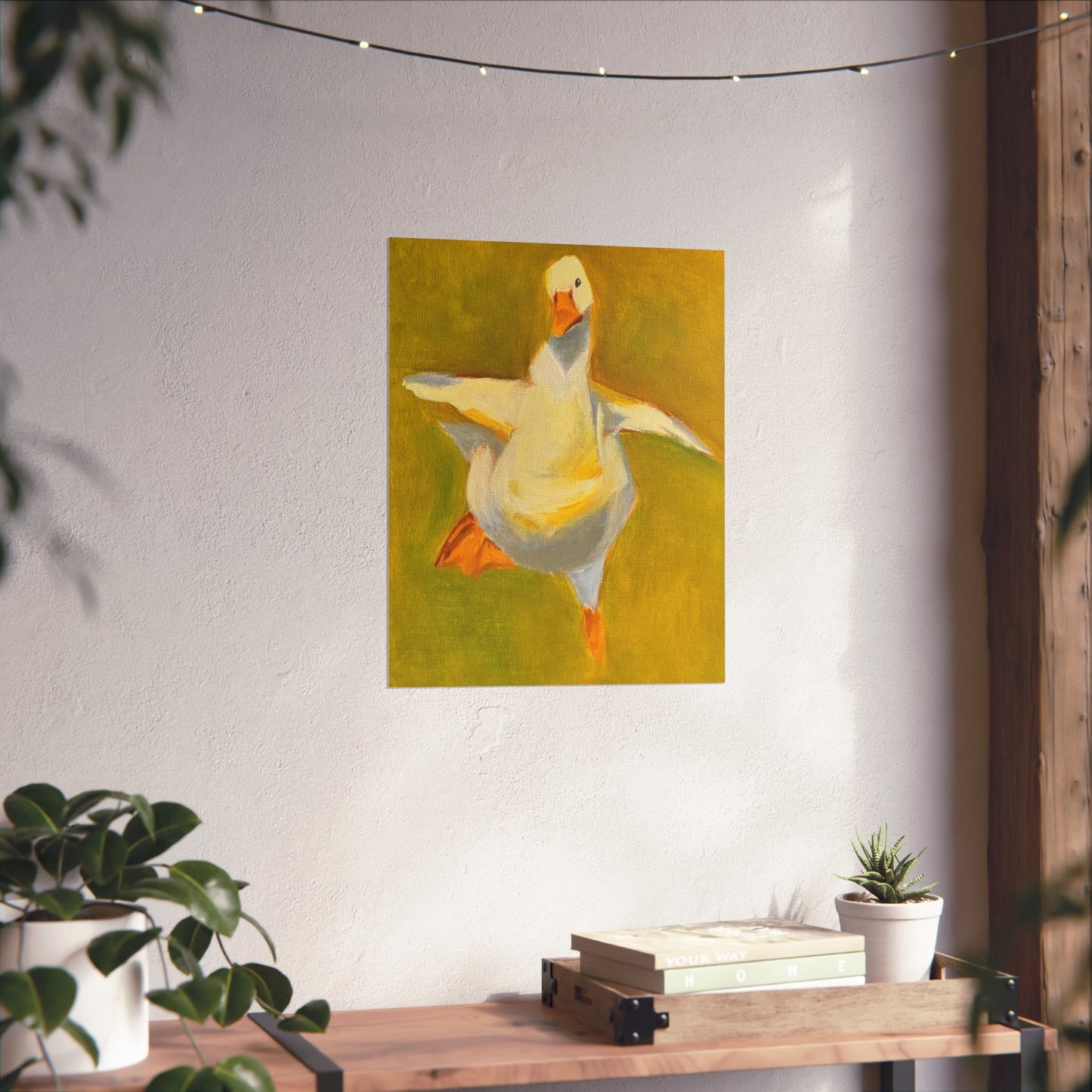 Fine Art Poster — Playful Dancing Goose Painting Print