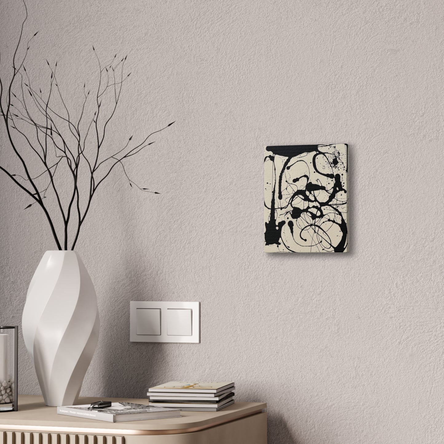 Abstract Black Ink Splash Canvas Print — Modern Drip Art
