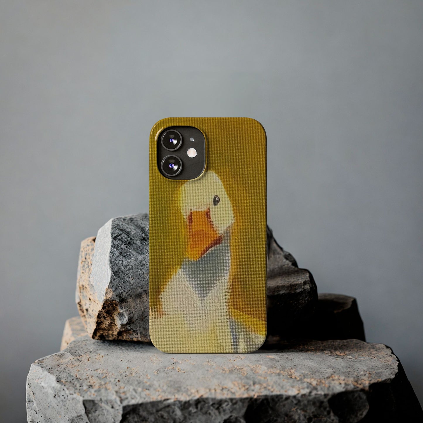Cute Duck Illustration Slim Phone Case — Whimsical Farm Animal iPhone Cover