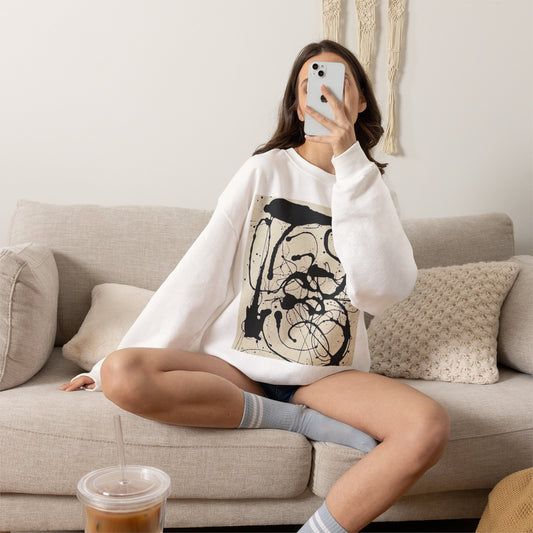 Abstract Ink Splatter Crewneck Sweatshirt
