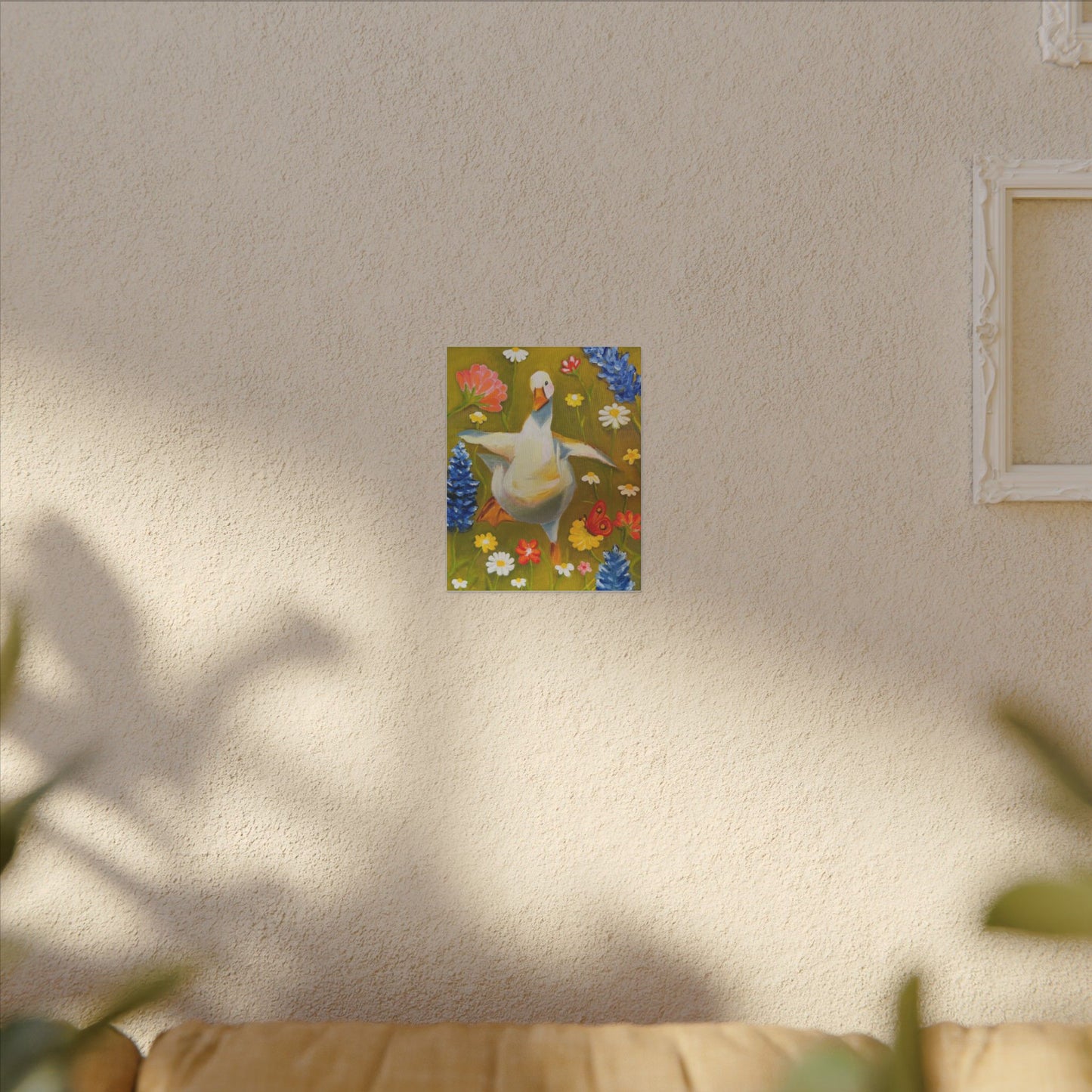Dancing Duck Floral Canvas Wall Art — Whimsical Decor